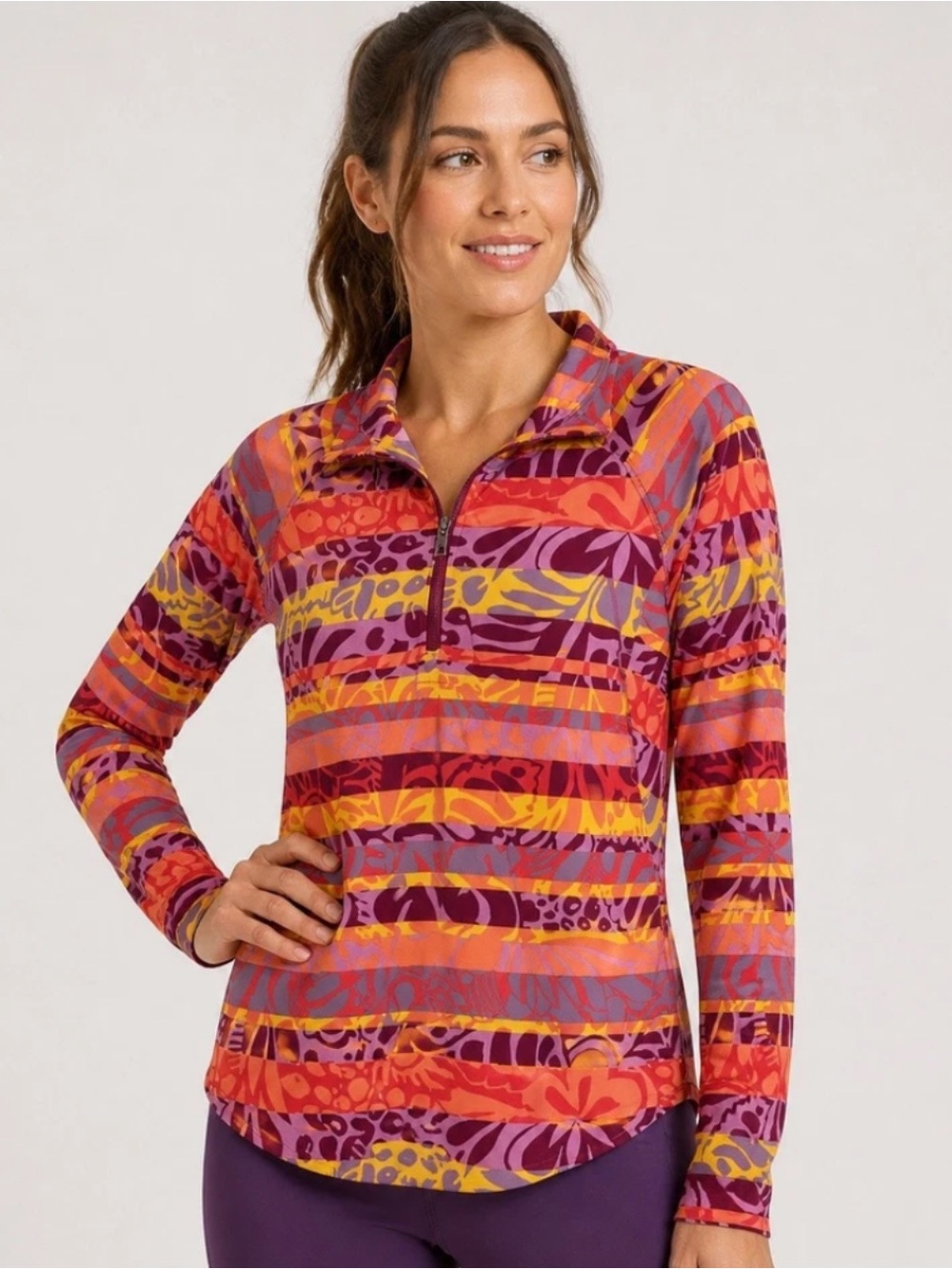 Title nine rash guard Top Womens Sz Medium swim pullover performance upf 50+